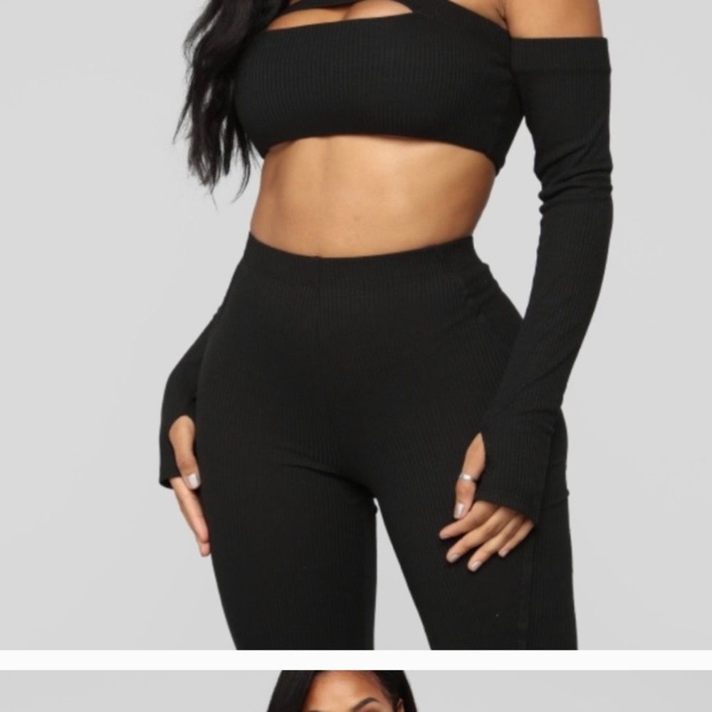 Fashion Nova Just a Peek Ribbed Set